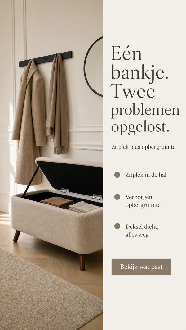 Advertentie: Eén bankje. Twee problemen opgelost.