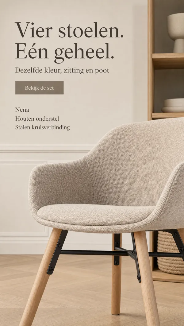 Advertentie: Vier stoelen. Eén geheel.